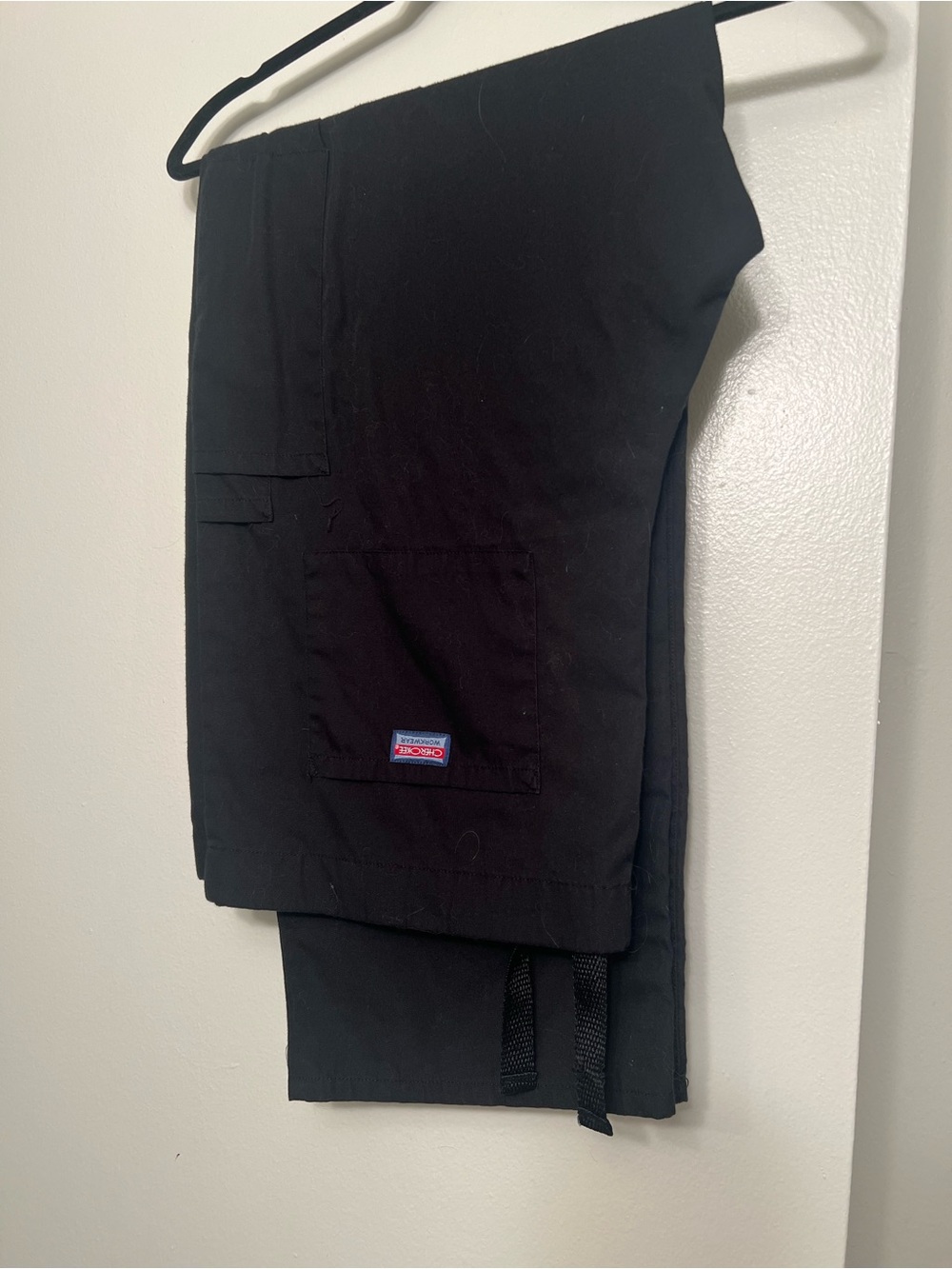 Cherokee Black Cargo Work Pants with Utility Pocket
